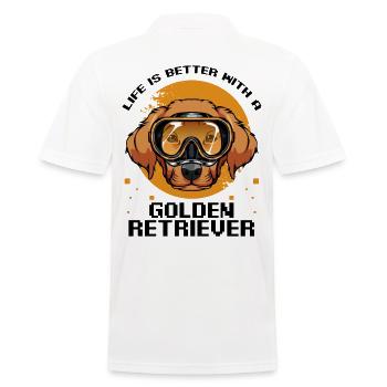 Golden Retriever - Männer Poloshirt - Weiß - Hinten - Kai (181cm)