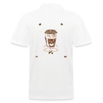 Amateur de café Amateurs de caféine Cappuccino Design - Polo Homme - blanc - Dos - Kai (181cm)