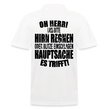 Lustig Lustige Sprüche Humor Hirn Regen Blitze - Männer Poloshirt - Weiß - Hinten - Kai (181cm)