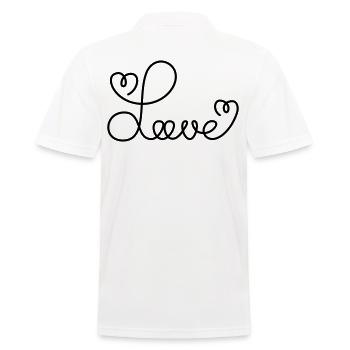 Love - Men's Polo Shirt - white - Back - Kai (181cm)