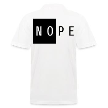 NOPE Schwarz Geschenk - Männer Poloshirt - Weiß - Hinten - Kai (181cm)