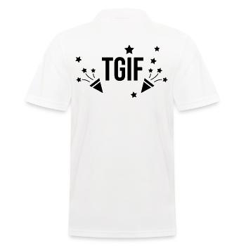 TGIF Party Gift - Men's Polo Shirt - white - Back - Kai (181cm)
