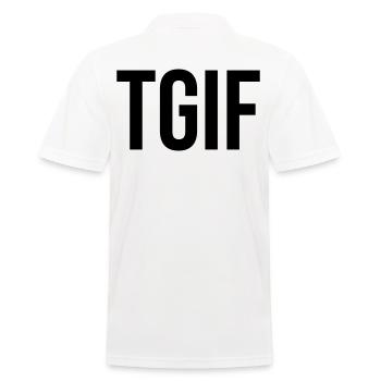 Cadeau de lettrage TGIF - Polo Homme - blanc - Dos - Kai (181cm)