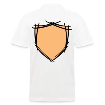 Schild / Wappen Symbol. Hand gezeichnet. Vorlage - Männer Poloshirt - Weiß - Hinten - Kai (181cm)