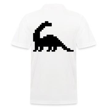 Dinosaur Brontosaurus Pixel - Men's Polo Shirt - white - Back - Kai (181cm)