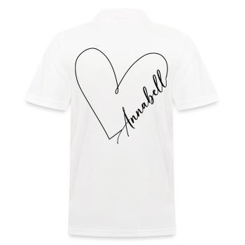 Annabell Name Herzlinie - Männer Poloshirt - Weiß - Hinten - Kai (181cm)