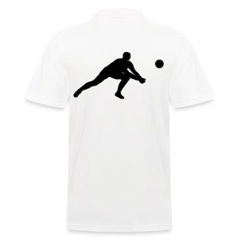 Black silhouette of a volleyball player - Men's Polo Shirt - white - Back - Kai (181cm)