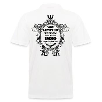 1980 - Männer Poloshirt - Weiß - Hinten - Kai (181cm)