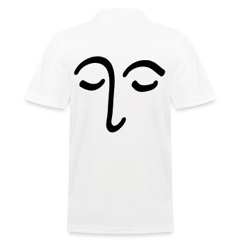 Face Drawing Head Eye Gift - Men's Polo Shirt - white - Back - Kai (181cm)