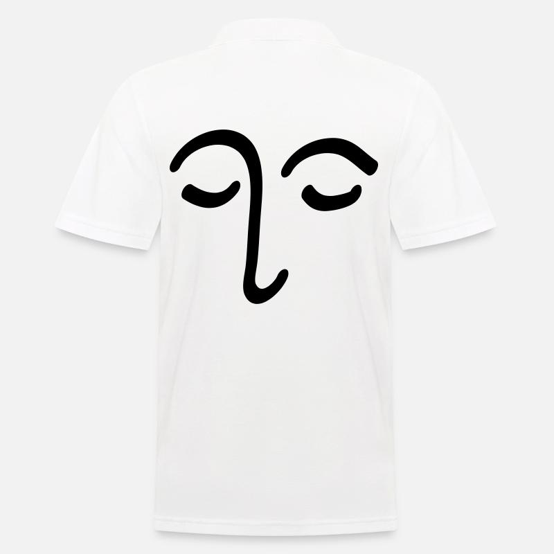 Face Drawing Head Eye Gift - Men's Polo Shirt - white