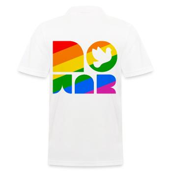 Gay Pride No War Peace Sign - Men's Polo Shirt - white - Back - Kai (181cm)