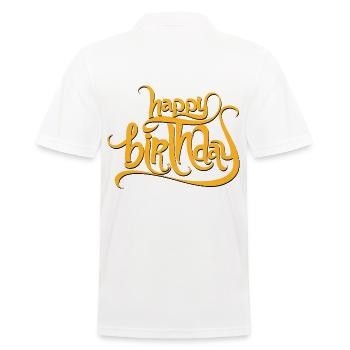 Happy birthday - Männer Poloshirt - Weiß - Hinten - Kai (181cm)