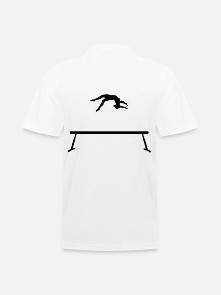 Gymnastics jump on balance beam - Men's Polo Shirt - white