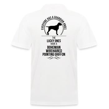 BOHEMIAN WIREHAIRED POINTING GRIFFON Guardian - Männer Poloshirt - Weiß - Hinten - Kai (181cm)