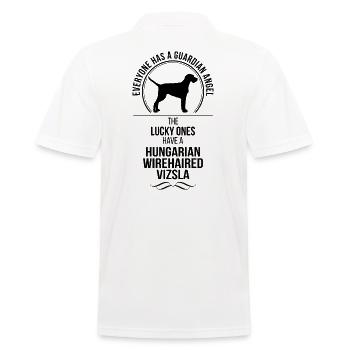 HUNGARIAN WIREHAIRED VIZSLA Guardian Angel Wilsign - Männer Poloshirt - Weiß - Hinten - Kai (181cm)