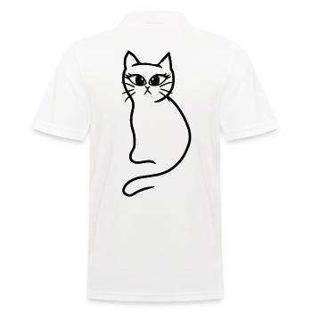 Chat Chats Chaton Rétro Années 80 Années 90 Vintage - Polo Homme - blanc - Dos - Kai (181cm)