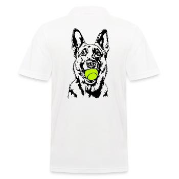 Malinois Ball Ball Junkie Dogs Wilsigns - Men's Polo Shirt - white - Back - Kai (181cm)