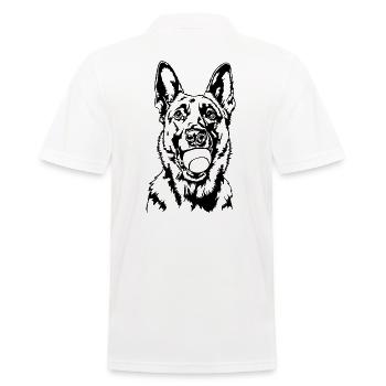 Malinois Ball Ball Junkie Dogs Wilsigns - Men's Polo Shirt - white - Back - Kai (181cm)