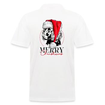 Santa German Quail Dog Merry Christmas Dogs - Men's Polo Shirt - white - Back - Kai (181cm)