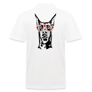 Doberman Goggles Dobie Dogs Dog Sports Wilsigns - Men's Polo Shirt - white - Back - Kai (181cm)