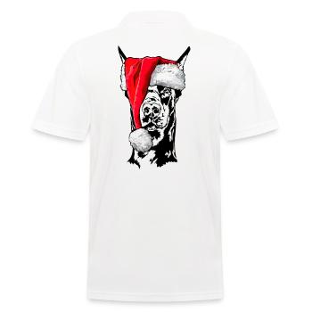 Santa Dobermann Weihnachten Hunde Wilsigns - Männer Poloshirt - Weiß - Hinten - Kai (181cm)