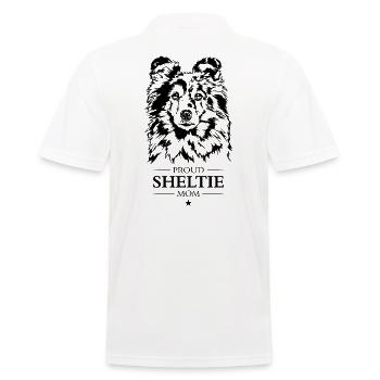 Sheltie Maman Chien Chien Shetland Chien de berger Wilsigns - Polo Homme - blanc - Dos - Kai (181cm)