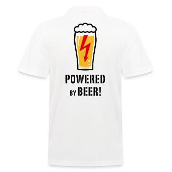 Powered By Beer! (Ale / Flash / POS) - Men's Polo Shirt - white - Back - Kai (181cm)
