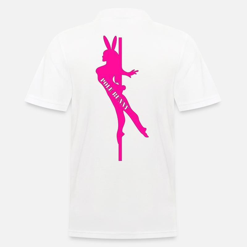 Pole Bunny Silhouette - Männer Poloshirt - Weiß
