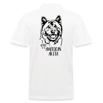 Aimé par un chien Akita américain disant Wilsigns - Polo Homme - blanc - Dos - Kai (181cm)