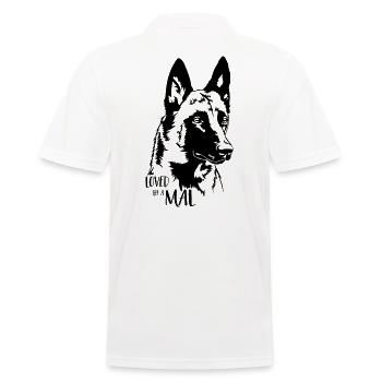 Loved by a Mal Malinois Dog Saying Dogs Wilsigns - Men's Polo Shirt - white - Back - Kai (181cm)