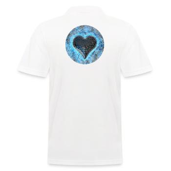 Glowing Heart /Spirit-Soul Collection - Men's Polo Shirt - white - Back - Kai (181cm)