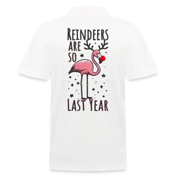 Flamingo Weihnachten Lustiger Spruch - Männer Poloshirt - Weiß - Hinten - Kai (181cm)