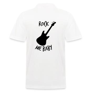 ROCK ME BABY - Männer Poloshirt - Weiß - Hinten - Kai (181cm)