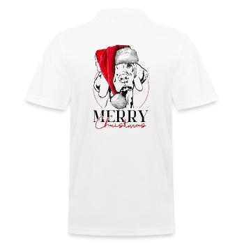 Santa MAGYAR VIZSLA Joyeux Noël Chiens Wilsigns - Polo Homme - blanc - Dos - Kai (181cm)