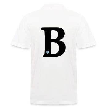 Buchstabe B Anfangsbuchstabe - Männer Poloshirt - Weiß - Hinten - Kai (181cm)