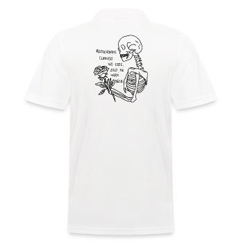 Skeleton with Rose - Men's Polo Shirt - white - Back - Kai (181cm)