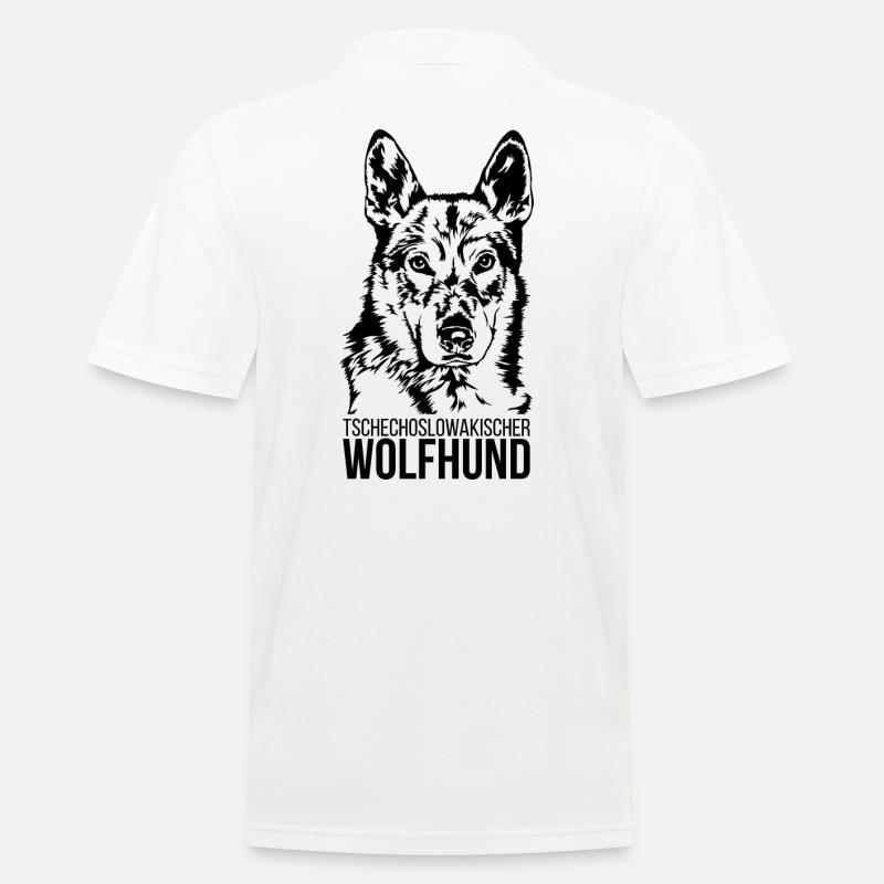 Tschechoslowakischer Wolfhund Portrait Wilsigns - Männer Poloshirt - Weiß