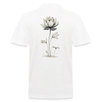 Lotusblüte Wasserlilie - Männer Poloshirt - Weiß - Hinten - Kai (181cm)