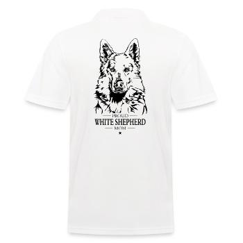 White Shepherd Mom Weißer Schäferhund Wilsigns - Men's Polo Shirt - white - Back - Kai (181cm)