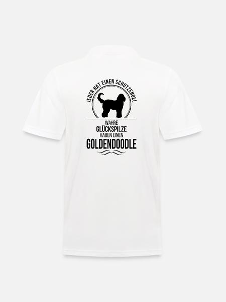 GOLDENDOODLE Schutzengel Hunde Spruch Wilsigns - Männer Poloshirt - Weiß
