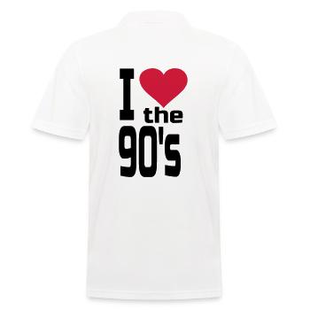 I love the 90's Herz 90er Jahre Fan 90s Musik - Männer Poloshirt - Weiß - Hinten - Kai (181cm)