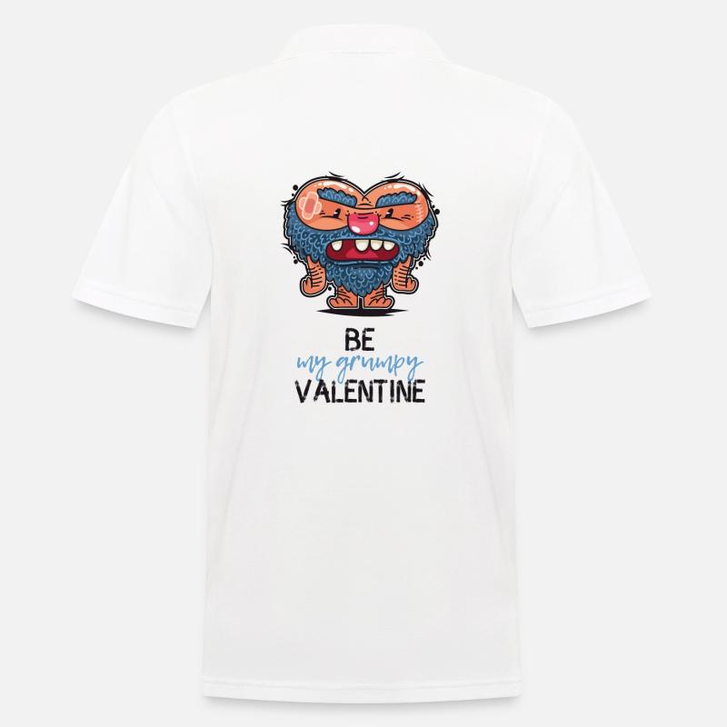 Grumpy Valentine - Männer Poloshirt - Weiß