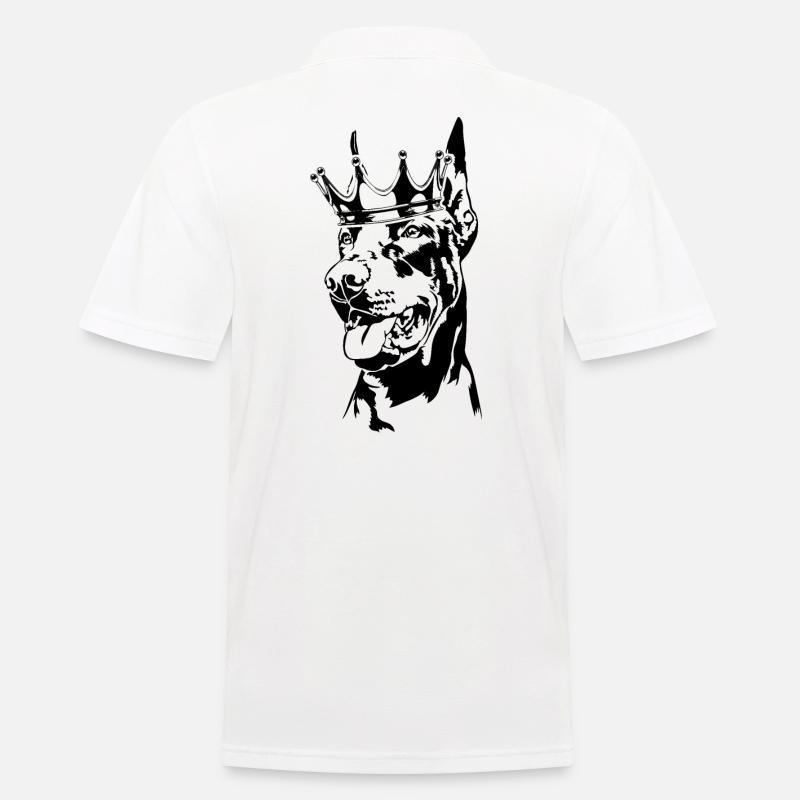 Dobermann Krone Hund Hunde Wilsigns - Männer Poloshirt - Weiß