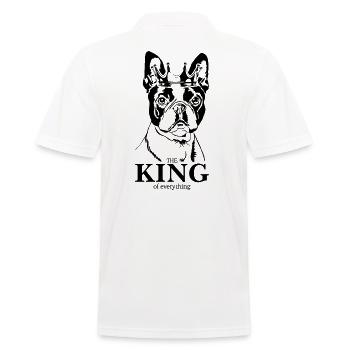 Boston Terrier King of everything Dogs Wilsigns - Men's Polo Shirt - white - Back - Kai (181cm)