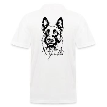 Malinois Portrait Dog Dogs Wilsigns - Men's Polo Shirt - white - Back - Kai (181cm)