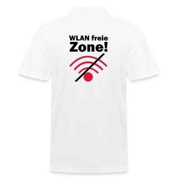 WLAN freie Zone! - Männer Poloshirt - Weiß - Hinten - Kai (181cm)