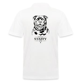 Staffy Dad Staffordshire Bull Terrier Dog Wilsigns - Men's Polo Shirt - white - Back - Kai (181cm)