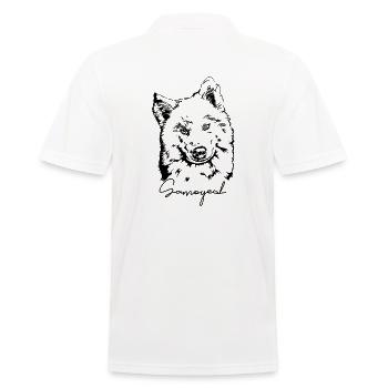 SAMOYED Hunde Portrait Wilsigns Hund Geschenk - Männer Poloshirt - Weiß - Hinten - Kai (181cm)