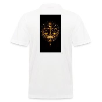Golden Zodiac Collection – Libra Astrology Gold - Men's Polo Shirt - white - Back - Kai (181cm)