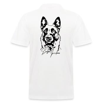 Belgian Malinois Portrait Dog Dogs Wilsigns - Men's Polo Shirt - white - Back - Kai (181cm)